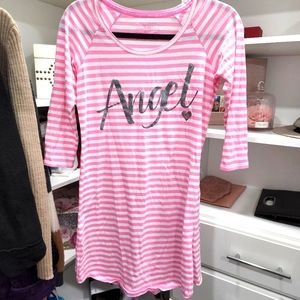 Victoria’s Secret pink & white striped nightshirt